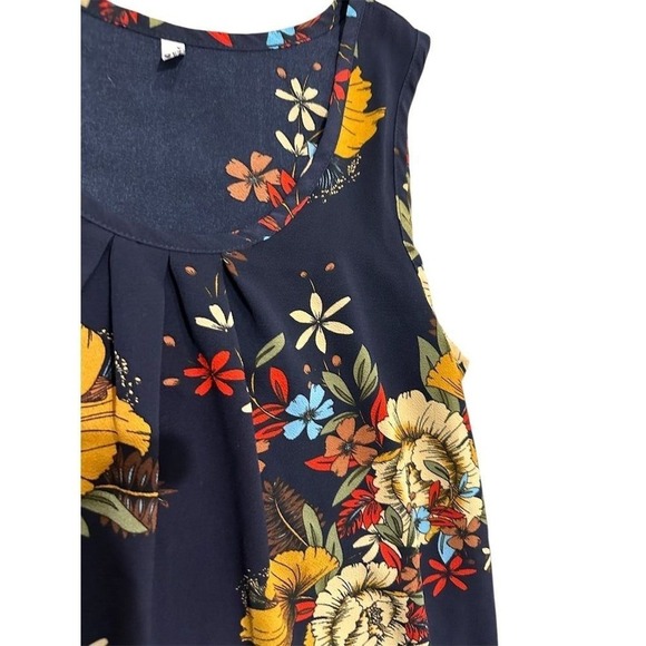 Zeagoo Womens‎ Floral Tank Top Blouse M Multicolor Scoop Neck Sleeveless - Picture 5 of 5